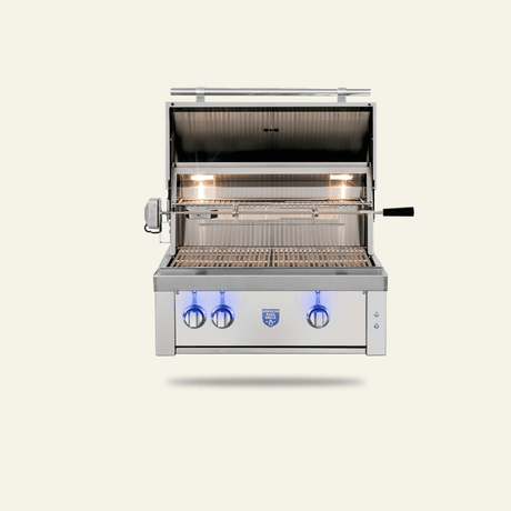 American Made Grills Estate Freedom 30-Inch Built-In Propane Grill - hood open