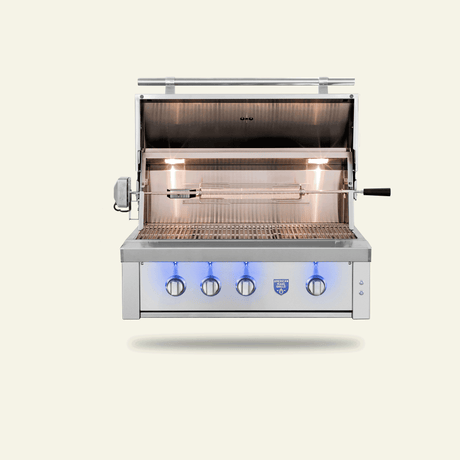 American Made Grills Estate Freedom 36-Inch Built-In Gas Grill - hood open