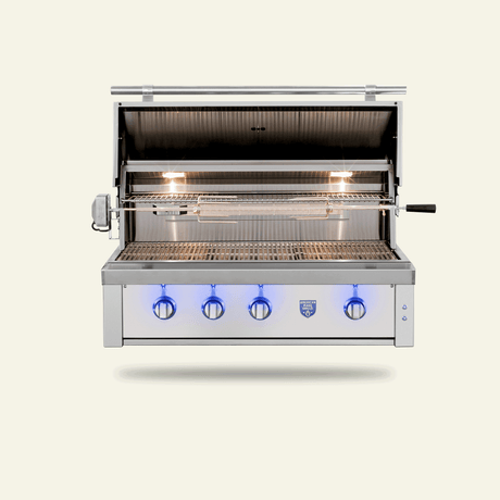 American Made Grills Estate Freedom 42-Inch Built-In Gas Grill - hood open