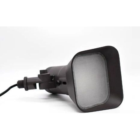 Lumien Bronze Aluminum Flood Light, 15 Watts, Standard Dimming, 10-15V, 1000 Lumens, 3000K, w/  40 Degree Beam Spread Lens & Hex Louver