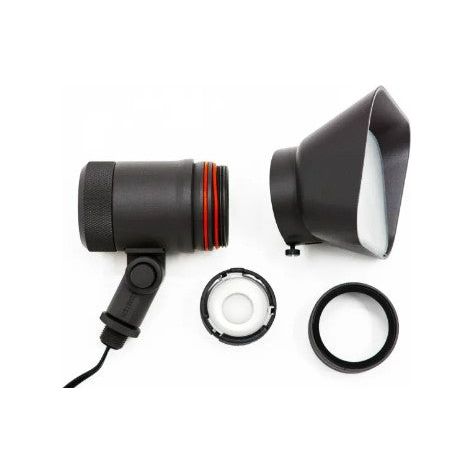 Lumien Black Aluminum Flood Light, 12 Watts,   Dimmable (RGBWW - 2700-5700K), 10-15V, 511 Lumens, w/  40 Degree Beam Spread Lens & Hex Louver