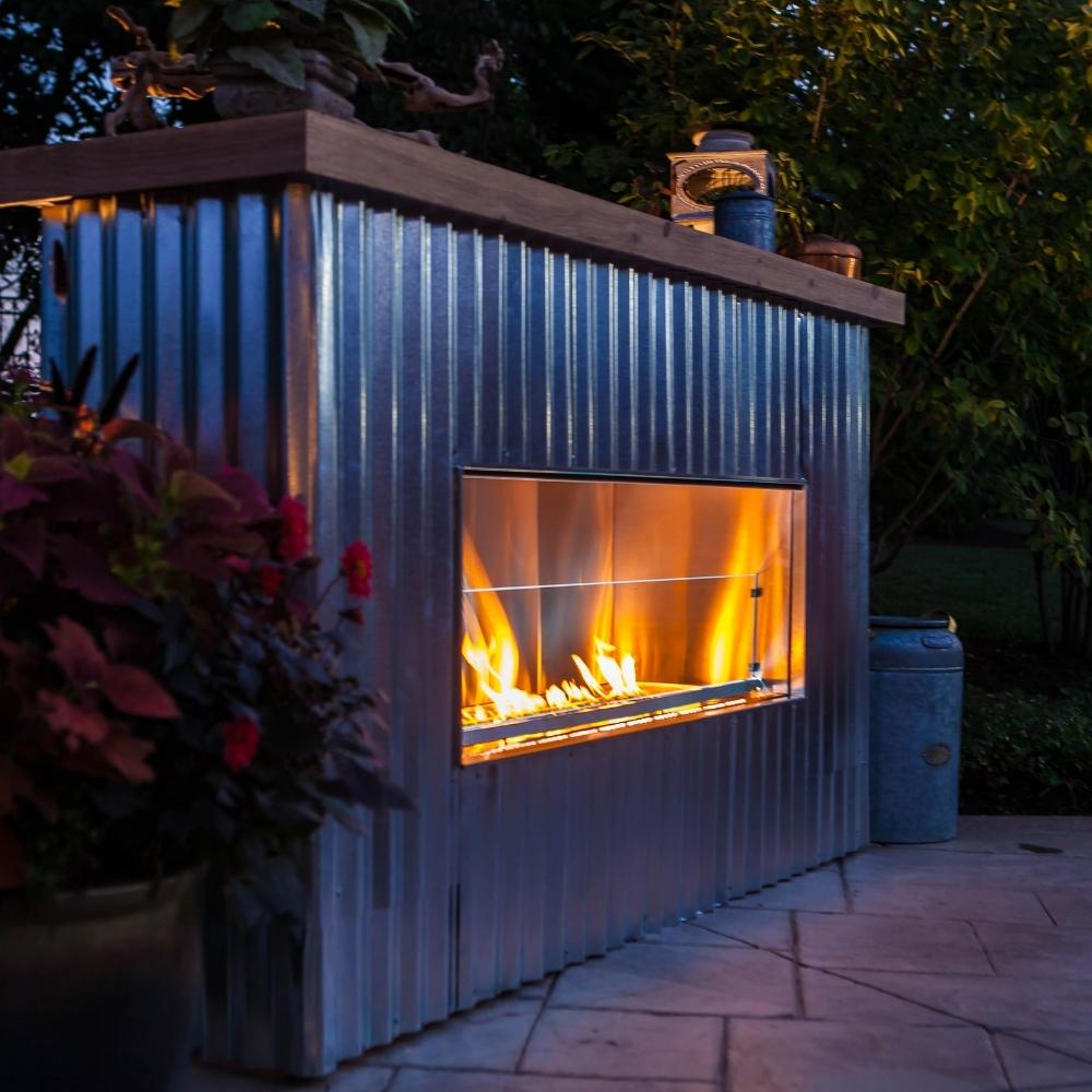 Firegear Kalea Bay Outdoor Linear Vent Free Gas Fireplace with LED