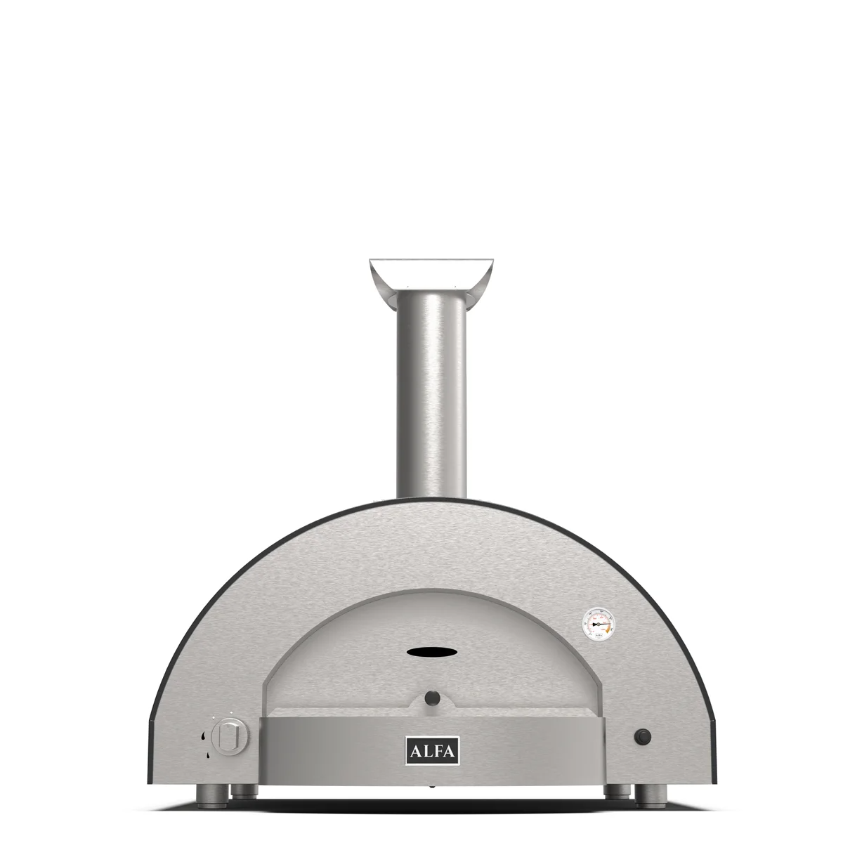 Alfa Classico 4 Pizze Gas Pizza Oven Freestanding on Black Cart - Ardesia Grey