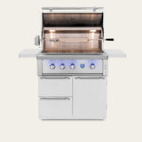 American Made Grills Estate Freedom 36-Inch Freestanding Propane Grill - hood open