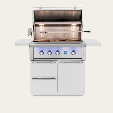 American Made Grills Estate Freedom 36-Inch Freestanding Gas Grill - hood open