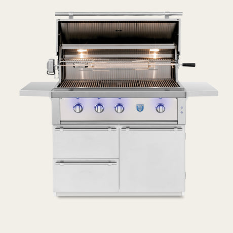 American Made Grills Estate Freedom 42-Inch Freestanding Gas Grill - hood open