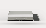 Kenyon Frontier B70051 21 in built-in electric grill, lid closed, angled view