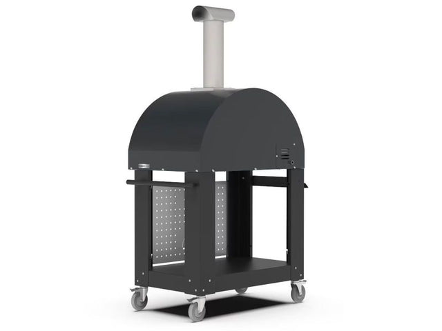 Alfa Classico 2 Pizze 38-Inch Gas Anthracite Grey Pizza Oven on Wrinkle Black Oven Base