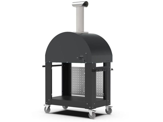 Alfa Classico 2 Pizze 38-Inch Gas Anthracite Grey Pizza Oven on Wrinkle Black Oven Base