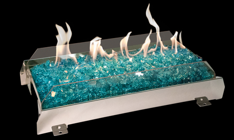 American Fyre Designs G21 Contemporary Glass Burner - lit