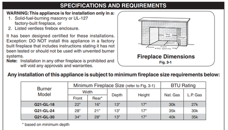 American Fyre Designs G21 Burner - technical drawing