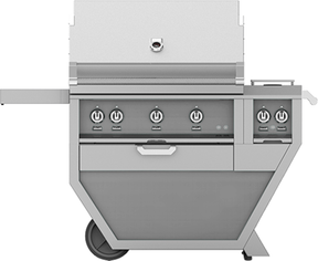 Hestan 36-Inch Grill with Double Side Burner on Deluxe Cart - Steeletto