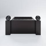 Aquafire Gatsby water vapor fireplace black finial accents