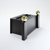 Aquafire Gatsby water vapor fireplace gold finish side view