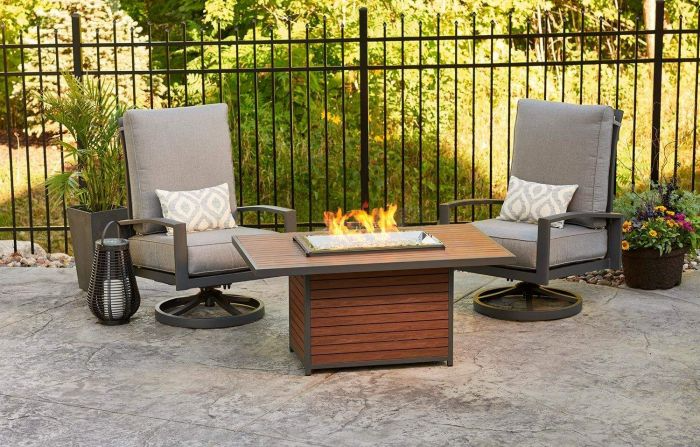 The Outdoor GreatRoom Company KW-1224-19-K Kenwood Gas Fire Pit Table, 30.75x50-Inches