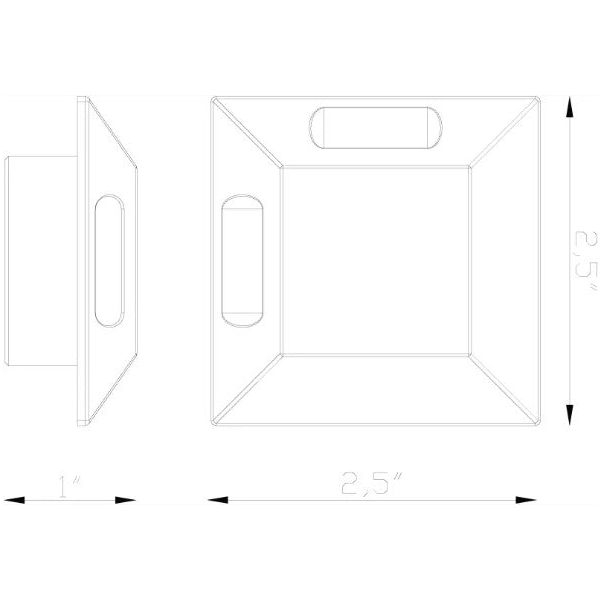 Lumien Micro Light Recessed Square 90 degree 2-Sided Light Accessory