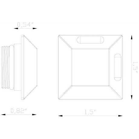 Lumien Nano Light, Recessed, Square, 90 Deg. 2-Sided Light Accessory