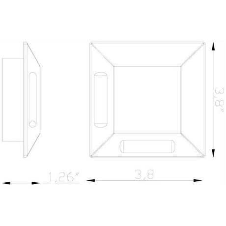 Lumien Macro Light, Recessed, Square, 90 2-Sided Light Accessory