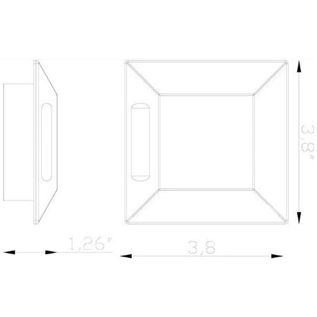 Lumien Macro Light, Recessed, Square, (1) Side Light Accessory