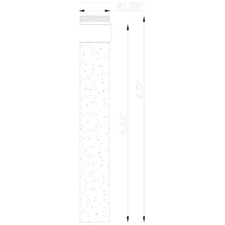 Lumien Accessory, Nano, 6" Glass Rod, Clear With Bubbles