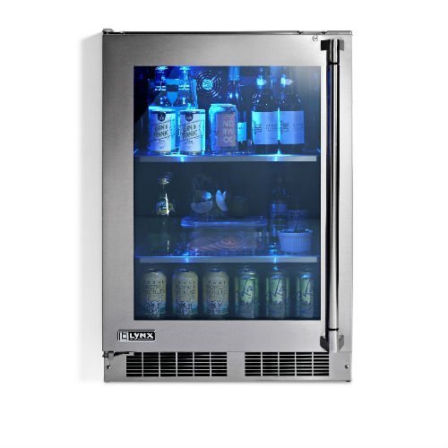 Lynx LN24REFG 24-Inch Outdoor Glass Door Refrigerator with Field-Reversible Door