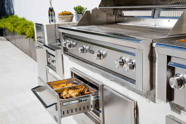 Lynx | 42" Built-In 120V Convenience Center Electric Warming Drawer & Propane Tank Storage
