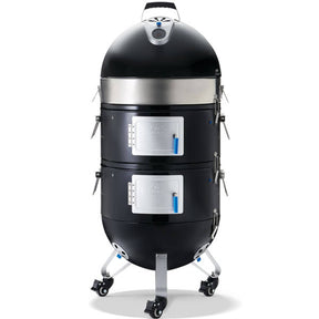 Napoleon Apollo 22 AS22K charcoal water smoker assembled, black steel with two doors and caster wheels