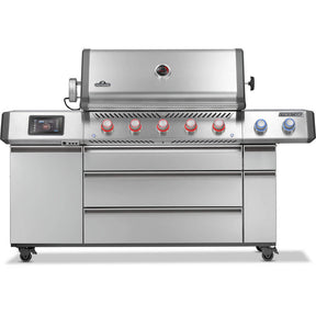 Napoleon Prestige PRO 665 Elite propane smart grill, stainless steel front view