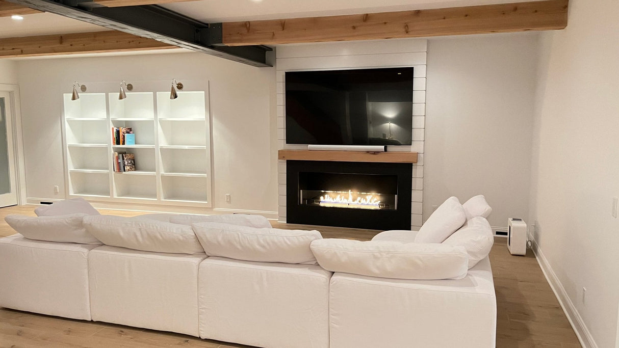 NetZero Ethanol Fireplace Planika Renew Fire Line Automatic - Vent Free - No Chimney - Real Flames