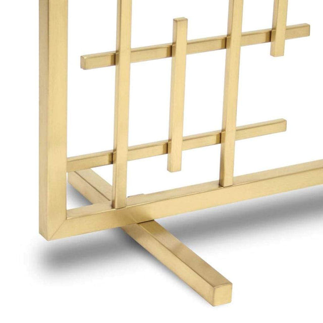 Pilgrim - 39" Burnished Brass Contemporary Summer Screen – No Mesh