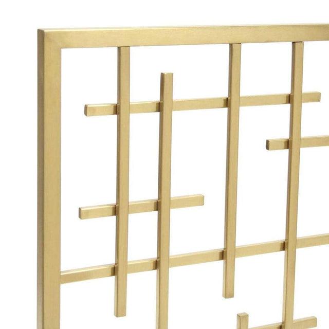 Pilgrim - 39" Burnished Brass Contemporary Summer Screen – No Mesh