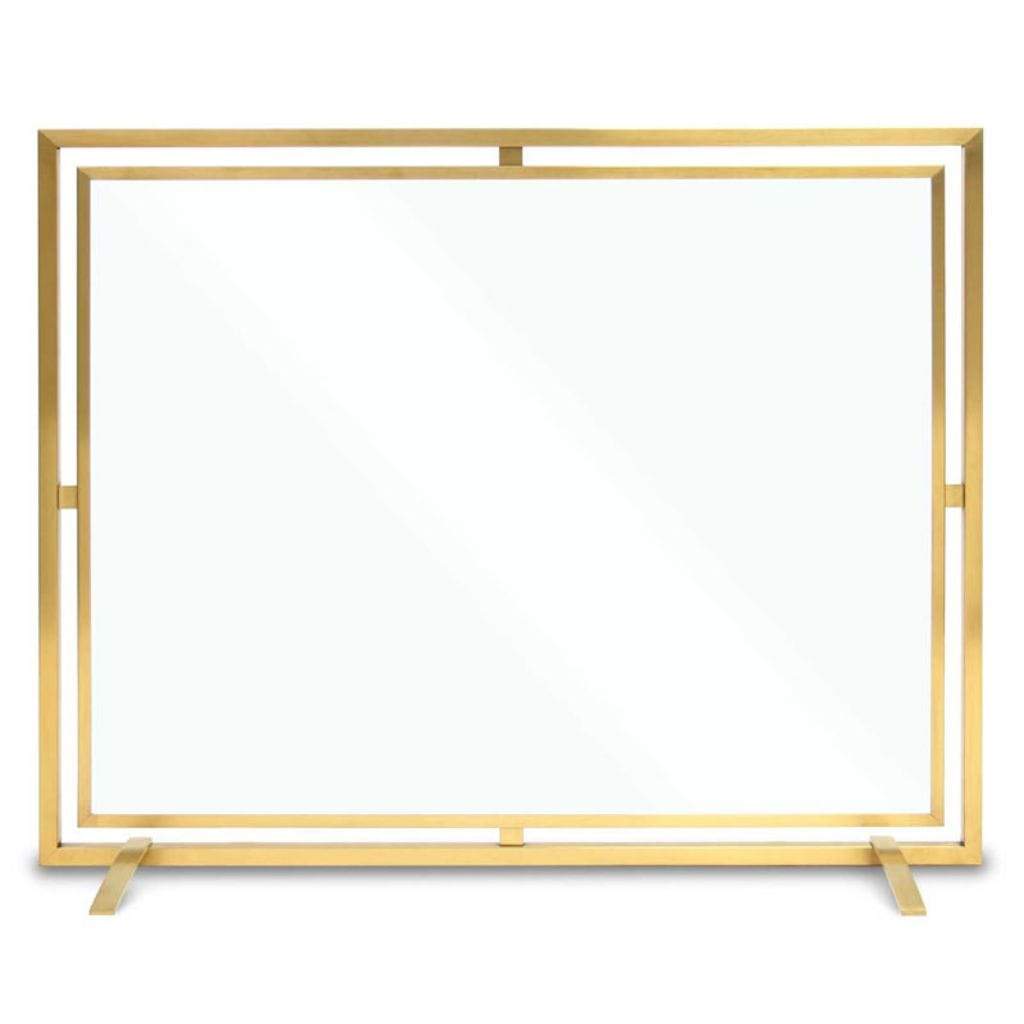 Pilgrim - 39" Burnished Brass Floating Glass Single Panel