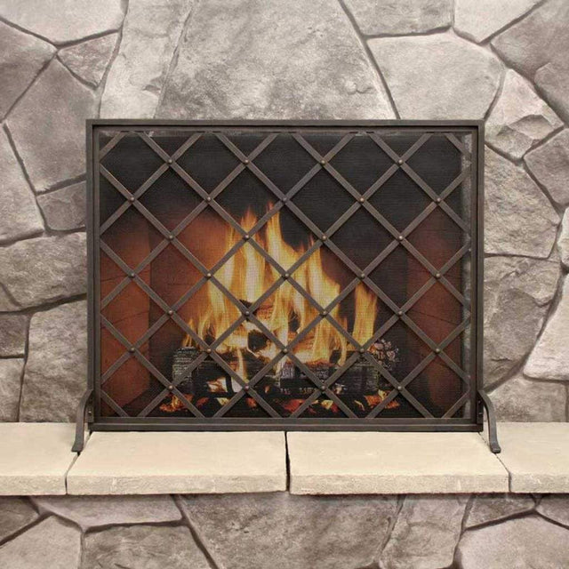 Pilgrim - 39" Distressed Bronze Iron Weave Single Panel