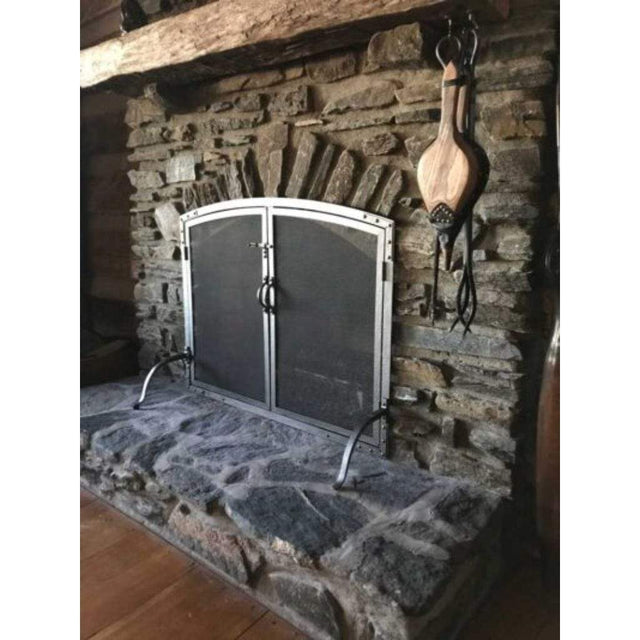 Pilgrim - 42" Forged Iron Arched Operable Door Screen