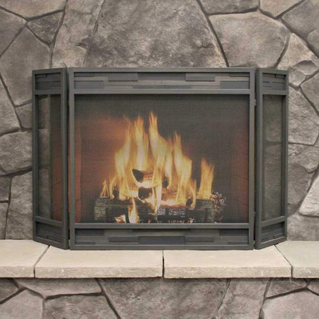 Pilgrim - 48" Natural Iron Lanier Tri Panel Folding Screen