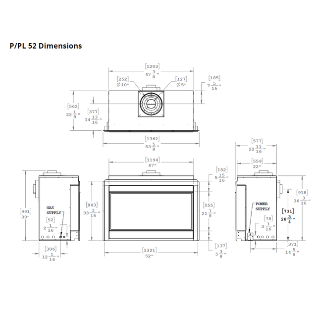 Montigo Phenom 52 Basic Direct-Vent Gas Fireplace - PL52D
