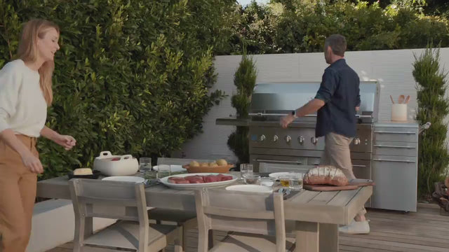 American Made Grills Encore 54-Inch Freestanding Hybrid Grill - Gas Wood & Charcoal