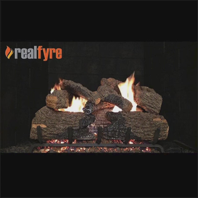 Real Fyre Charred Split Log Set with G46 ANSI Certified Burner System
