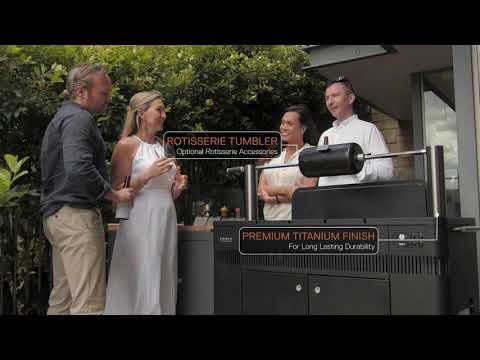 Everdure By Heston Blumenthal HUB II 54-Inch Charcoal Grill With Rotisserie & Electronic Ignition - HBCE3BUS