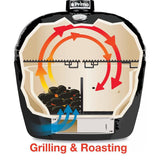 Primo Oval XL 400 Ceramic Kamado Grill On Curved Cypress Table  - PGCXLH