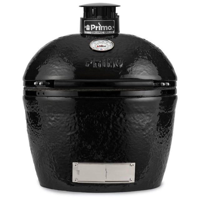 Primo Oval Large 300 Ceramic Kamado Grill On Cart With Side Shelves - PGCLGH