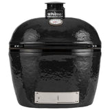 Primo Oval XL 400 Ceramic Kamado Grill On Curved Cypress Table  - PGCXLH