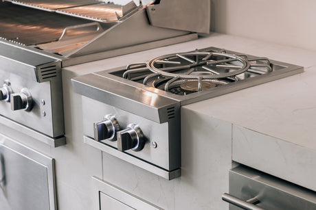 Summerset Pro Power Burner in use in an outdoor kitchen