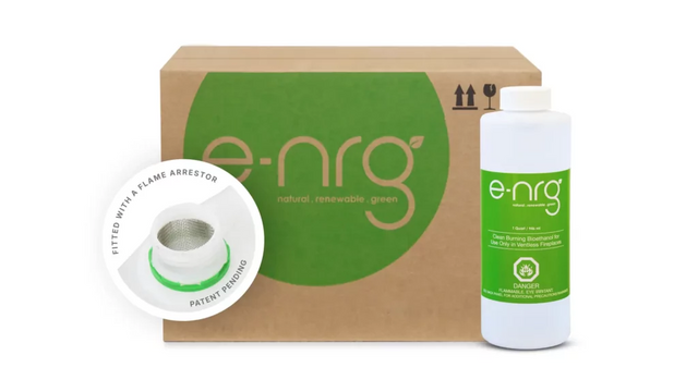e-NRG Bioethanol Fuel For Ventless Fireplaces In Quart Sized Bottles