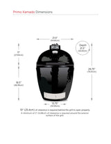 Primo PGCRH Round Kamado Grill - installation options