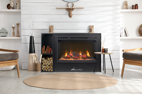 Amantii Fire & Ice RusticStone 42-Inch Built-In Electric Fireplace RS42