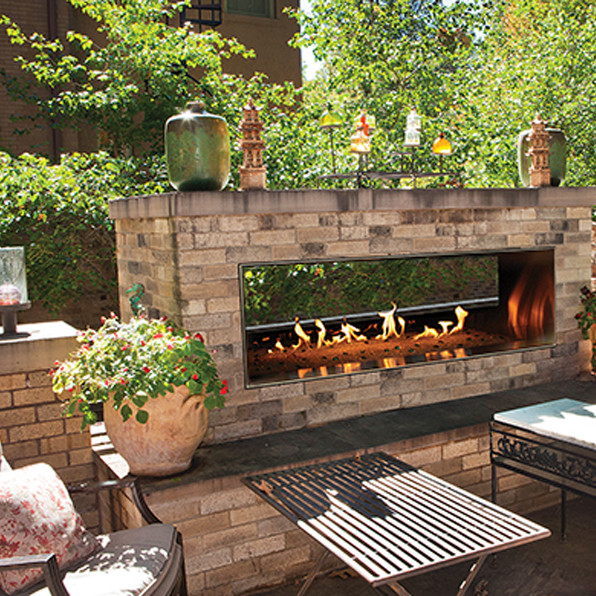 Carol Rose 60" Vent-Free See-Through Linear Outdoor Gas Fireplace - view 1