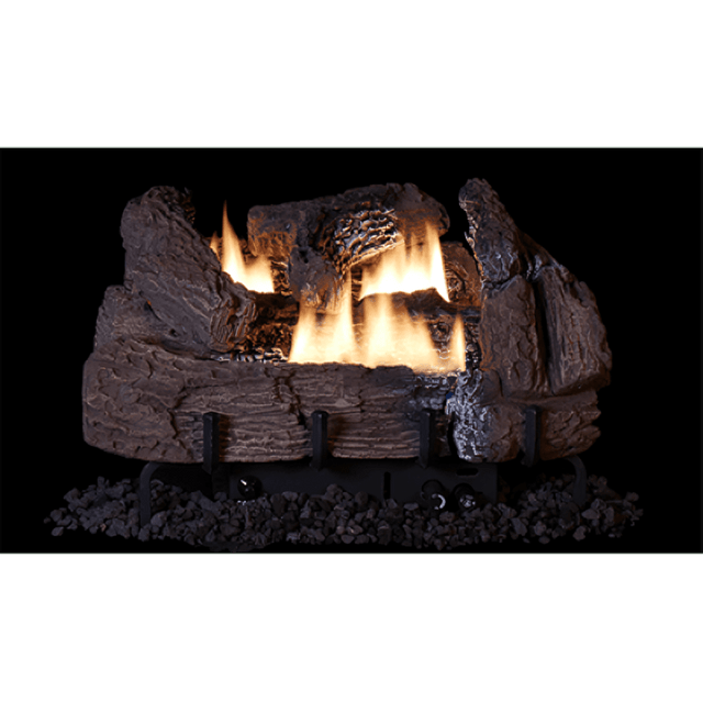 Superior Double-Flame 18-inch/24-inch Dual Yellow Vent-Free Natural Gas Log Burner With Millivolt Control VD1824NR