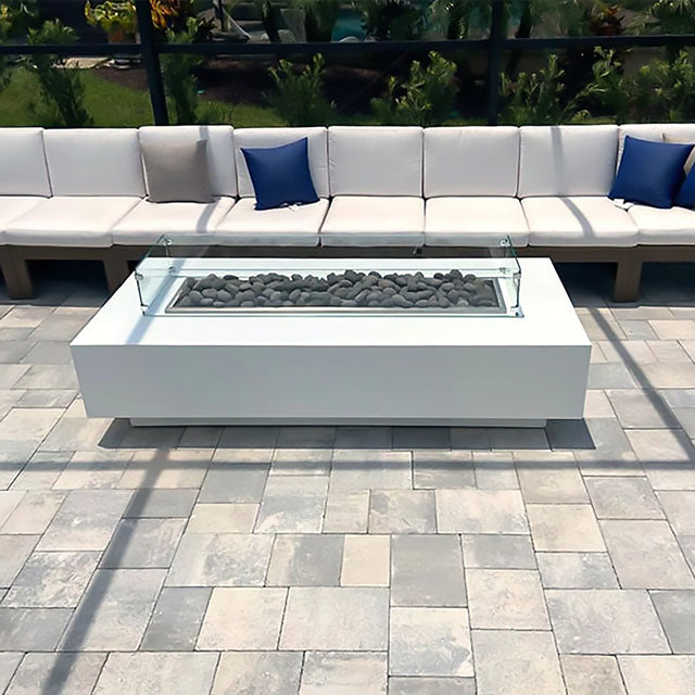 The Outdoor Plus 72" Del Mar Concrete Gas Fire Pit