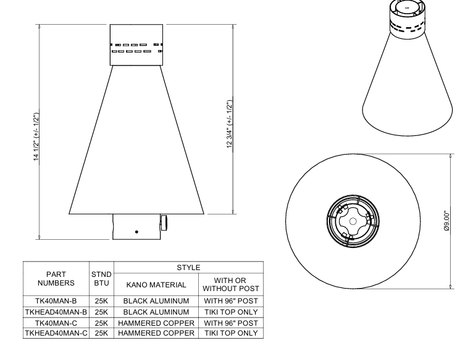 HPC TK Outdoor Torch - TK40MAN-B
